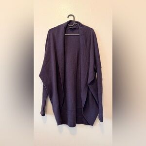 Athleta Wool/Cashmere Deep Purple Open-Front Cardigan
